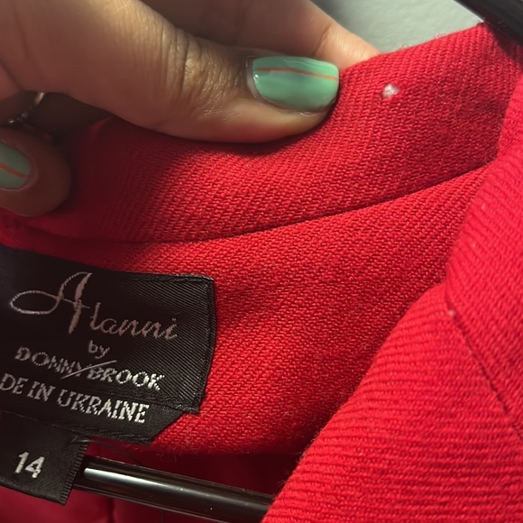 Wool Red Blazer, Alanni by DonnyBrooke, Size 14 - Picture 4 of 4